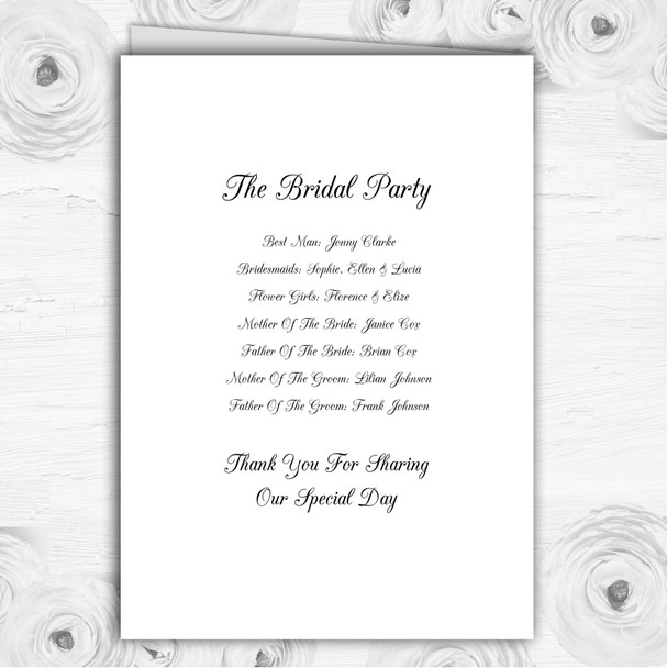 Subtle White Lily Flower Personalised Wedding Double Cover Order Of Service