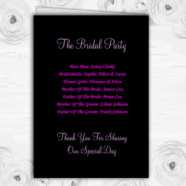 Pink Disney Castle Personalised Wedding Double Sided Cover Order Of Service