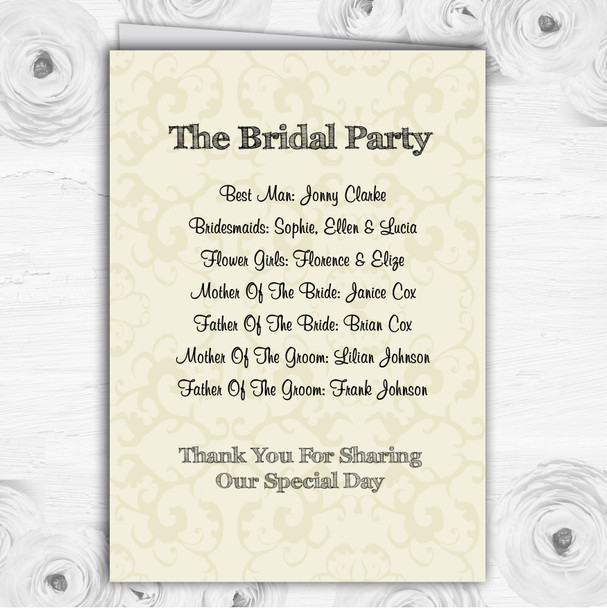 Traditional Chic Personalised Wedding Double Sided Cover Order Of Service