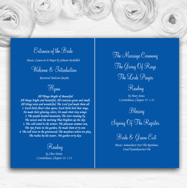 Malta Abroad Personalised Wedding Double Sided Cover Order Of Service