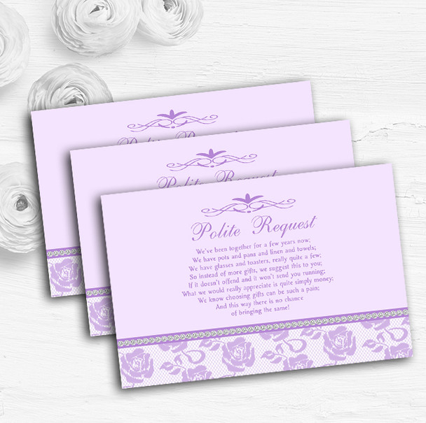 Pretty Lilac Purple Floral Diamante Custom Wedding Gift Request Money Poem Cards Pretty Lilac Purple Floral Diamante Custom Wedding Gift Request Money Poem Cards