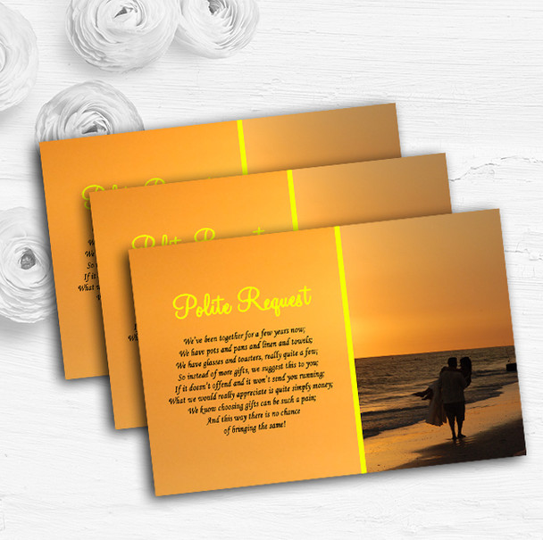 Romantic Beach Groom & Bride Personalised Wedding Gift Request Money Poem Cards