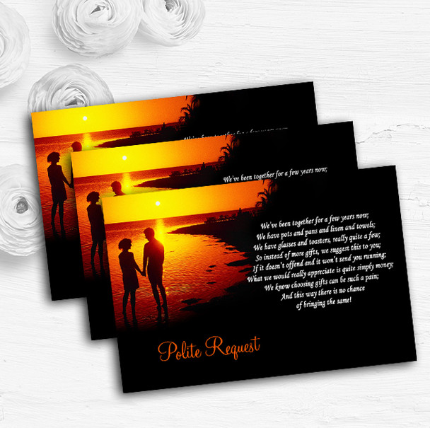 Couple On The Beach At Sunset Jetting Off Abroad Wedding Gift Money Poem Cards