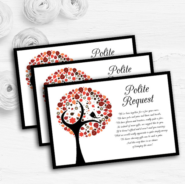 Shabby Chic Bird Tree Brown Vintage Black Custom Wedding Gift Money Poem Cards