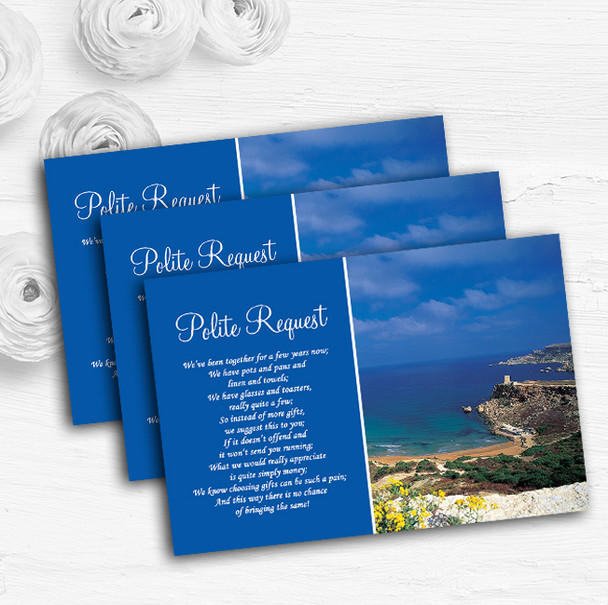 Malta Abroad Personalised Wedding Gift Cash Request Money Poem Cards