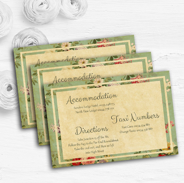 Vintage Shabby Chic Postcard Style Personalised Wedding Guest Information Cards