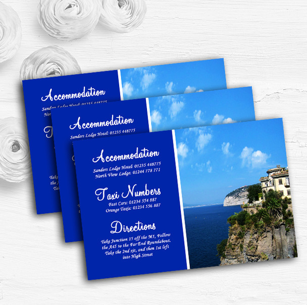 Jetting Off Abroad Sorrento Italy Personalised Wedding Guest Information Cards