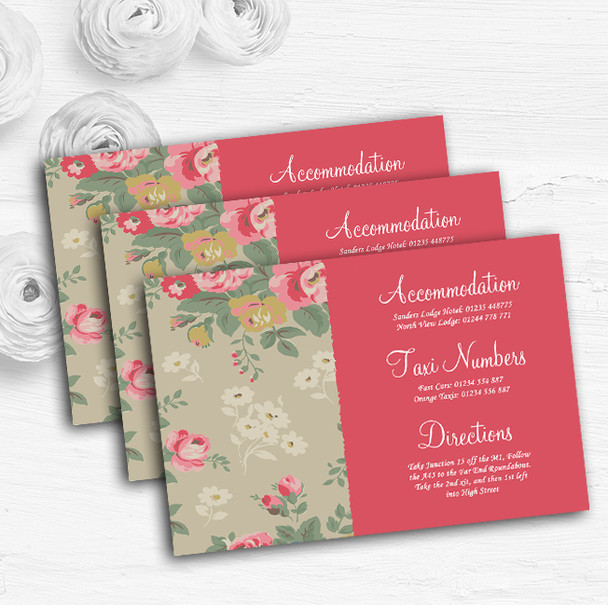 Shabby Chic Inspired Vintage Personalised Wedding Guest Information Cards