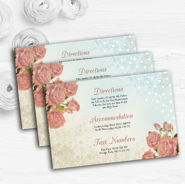 Shabby Chic Vintage Floral Classic Light Wedding Guest Information Cards