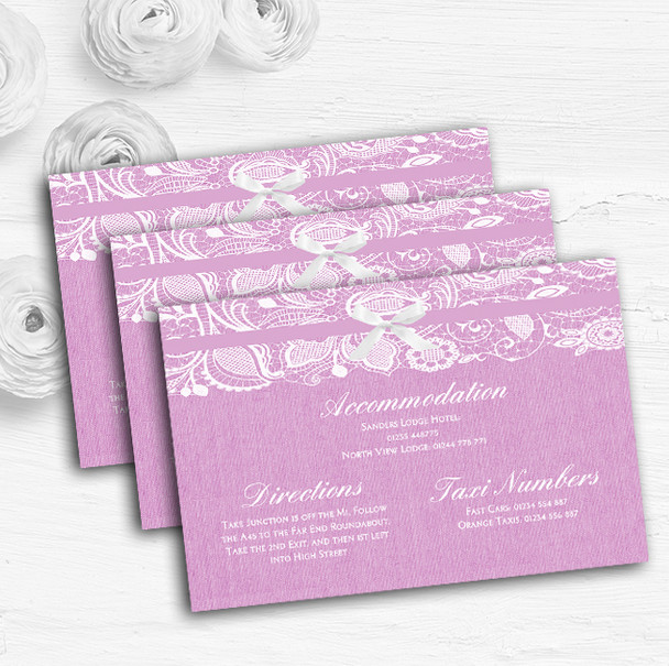 Vintage Dusky Pink Rose Burlap & Lace Wedding Guest Information Cards