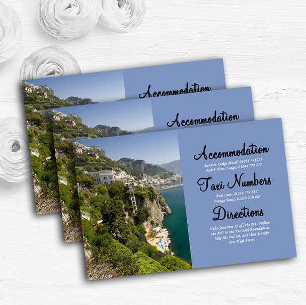 Sorrento Italy Abroad Personalised Wedding Guest Information Cards