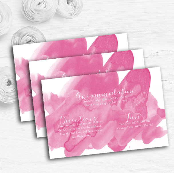 Warm Pink Watercolour Personalised Wedding Guest Information Cards