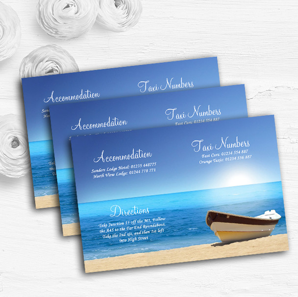 Beach Married Abroad Personalised Wedding Guest Information Cards