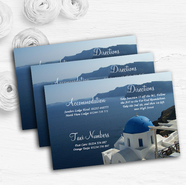 Greece Santorini Personalised Wedding Guest Information Cards