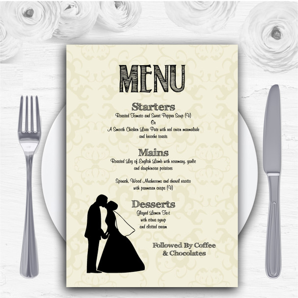 Traditional Chic Personalised Wedding Menu Cards