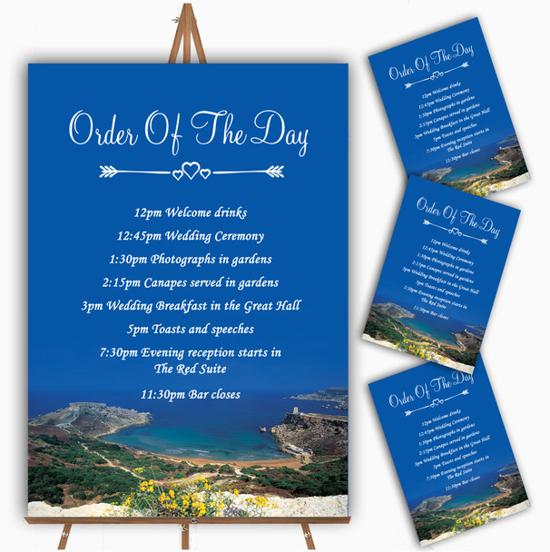 Malta Abroad Personalised Wedding Order Of The Day Cards & Signs