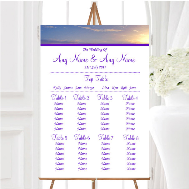 Amalfi Coast Italy Heart Personalised Wedding Seating Table Plan