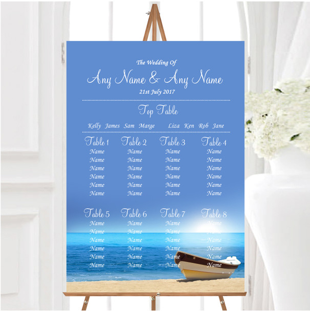 Beach Married Abroad Personalised Wedding Seating Table Plan