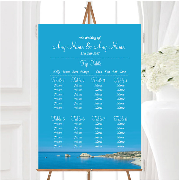 Cyprus Beach Abroad Personalised Wedding Seating Table Plan