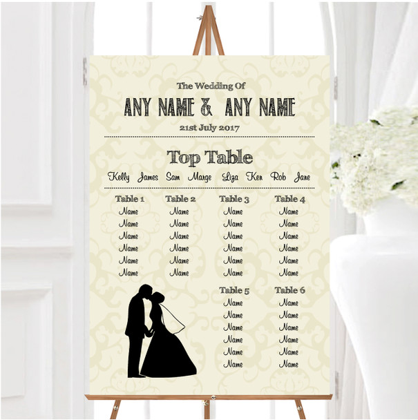Traditional Chic Personalised Wedding Seating Table Plan