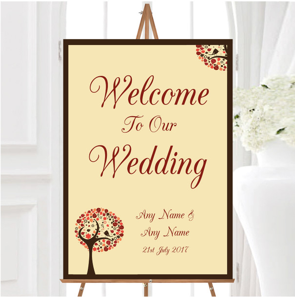 Shabby Chic Bird Tree Brown Vintage Personalised Any Text Welcome Wedding Sign Shabby Chic Bird Tree Brown Vintage Personalised Any Text Welcome Wedding Sign