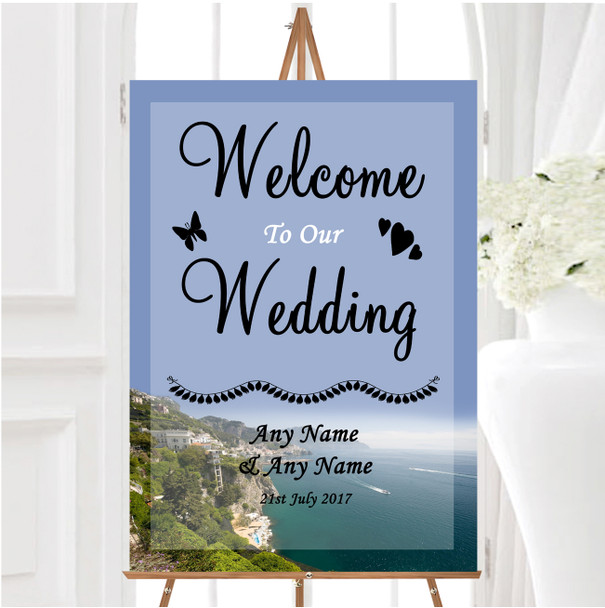 Sorrento Italy Abroad Personalised Any Wording Welcome To Our Wedding Sign