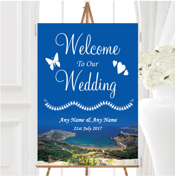 Malta Abroad Personalised Any Wording Welcome To Our Wedding Sign