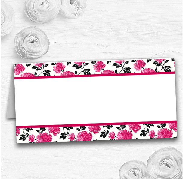 Beautiful Pink Black And White Floral Vintage Wedding Table Seating Name Place Cards