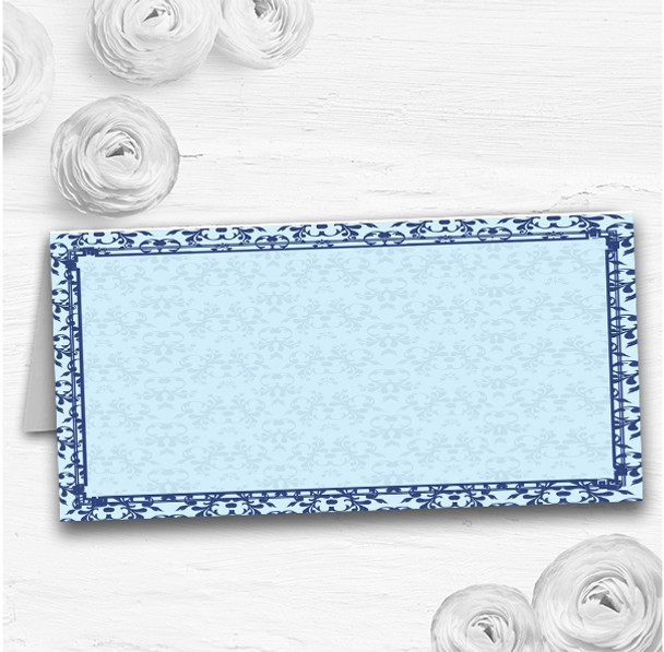 Blue Classic Vintage Wedding Table Seating Name Place Cards