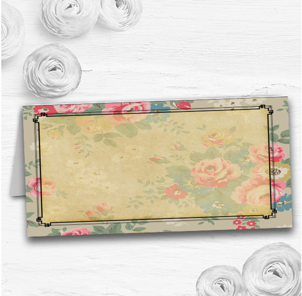 Blue Floral Vintage Paris Shabby Chic Postcard Wedding Table Seating Name Place Cards