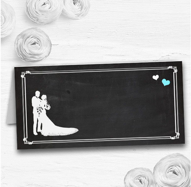 Chalkboard Aqua Wedding Table Seating Name Place Cards