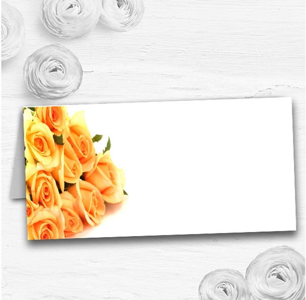 Orange Yellow Roses Wedding Table Seating Name Place Cards