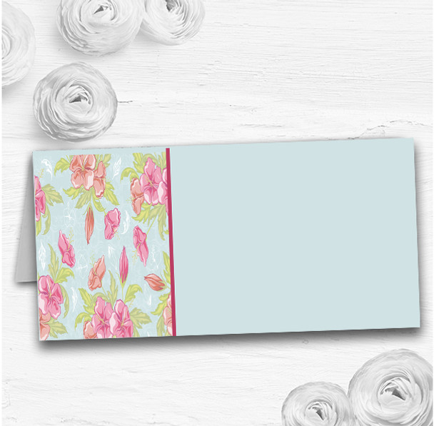 Pale Blue Pink Vintage Wedding Table Seating Name Place Cards