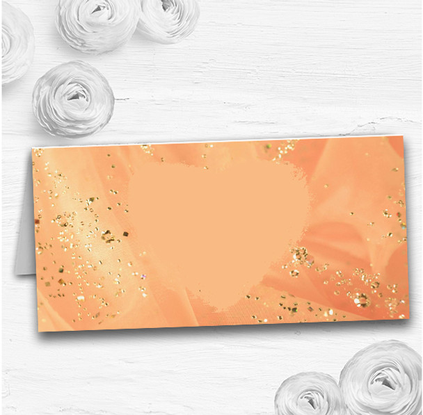 Peach Gold Pretty Wedding Table Seating Name Place Cards