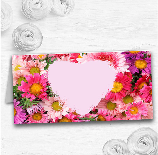 Pretty Pink Flowers Wedding Table Seating Name Place Cards