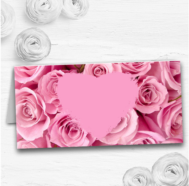 Pretty Pink Roses Wedding Table Seating Name Place Cards