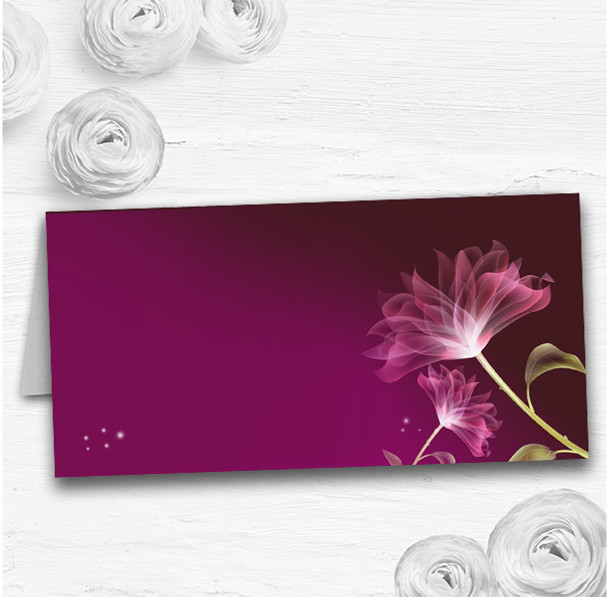 Purple Flower Stunning Wedding Table Seating Name Place Cards