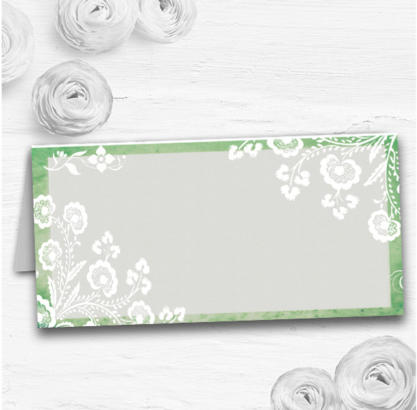 Rustic Green Lace Wedding Table Seating Name Place Cards