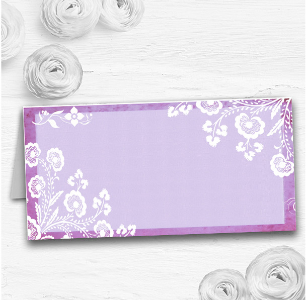 Rustic Lilac Lace Wedding Table Seating Name Place Cards