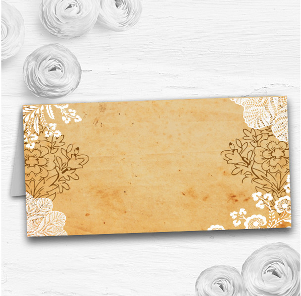 Shabby Chic Rustic Vintage Lace Wedding Table Seating Name Place Cards