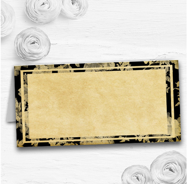 Vintage Black Roses Postcard Style Wedding Table Seating Name Place Cards