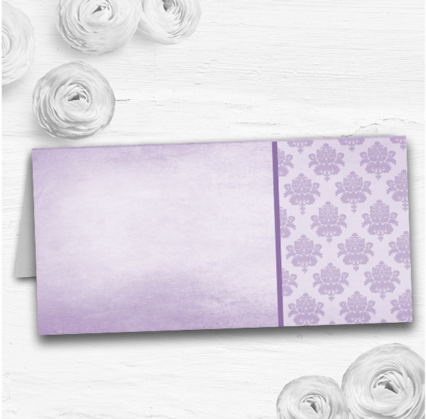 Vintage Damask Initials Lilac Purple Wedding Table Seating Name Place Cards