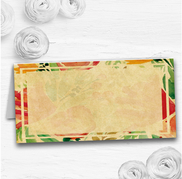 Vintage Pink Yellow Flowers Postcard Style Wedding Table Name Place Cards