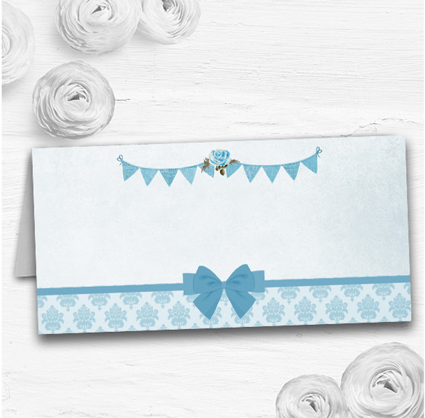 Vintage Rustic Style Bunting Powder Baby Blue Wedding Table Name Place Cards