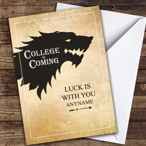 Game Of Thrones Luck Is With You College Personalised Good Luck Card