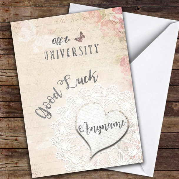 Vintage Good Luck University 2 Personalised Good Luck Card