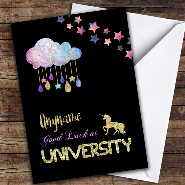 Sparkle Good Luck University Personalised Good Luck Card