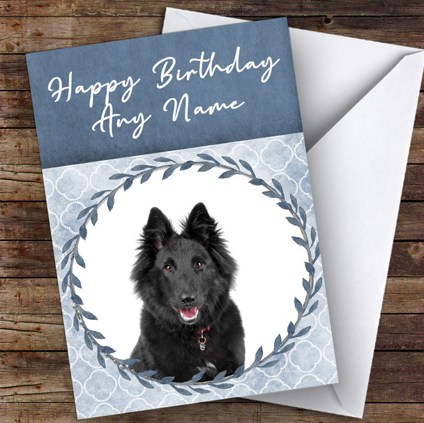Belgian Shepherd Sheepdog Dog Blue Animal Personalised Birthday Card