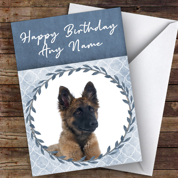 Belgian Shepherd Tervuren Dog Blue Animal Personalised Birthday Card