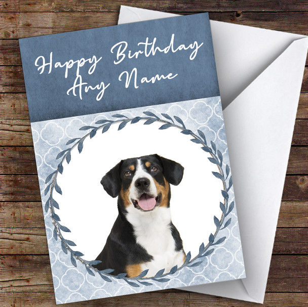 Entlebucher Mountain Dog Blue Animal Personalised Birthday Card